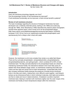 Cell Membranes Part 1: Review of Membrane Structure and