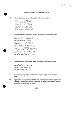 Tangent Planes and Normal Lines - (page 132-136)