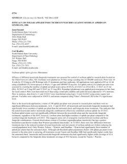 EFFICACY OF FOLIAR APPLIED INSECTICIDES