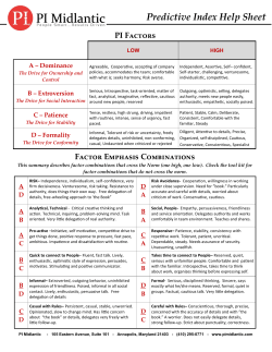 Predictive Index Help Sheet