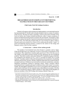 breakthrough of european environmental tax practices in the far east