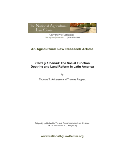 The Social Function Doctrine and Land Reform in Latin America