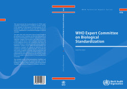 WHO Expert Committee on Biological Standardization Sixty