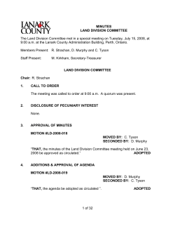 1 of 32 MINUTES LAND DIVISION COMMITTEE The Land Division