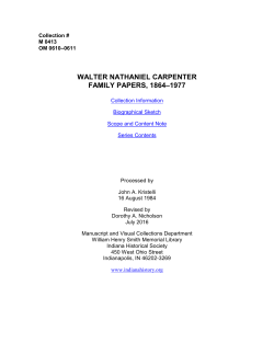 Carpenter, Walter Nathaniel Family Papers, 1864-1977