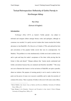 Textual Retrospection: Reflexivity of Gothic Parody in Northanger