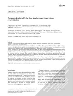 Patterns of agitated behaviour during acute brain