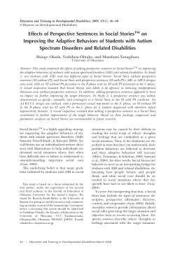 Effects of Perspective Sentences in Social StoriesTM - CEC-DADD