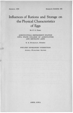 Influences of Rations and Storage on the Physical Characteristics of