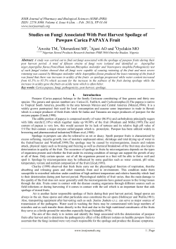 Studies on Fungi Associated With Post Harvest Spoilage of