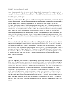 BIOL 117, Nutrition, Chapter 5, Part 1 Note: please transcribe from