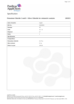 Potassium Chloride 3 mol/l + Silver Chloride for volumetric analysis