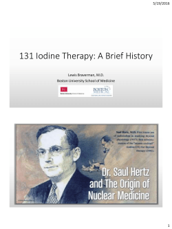131 Iodine Therapy: A Brief History