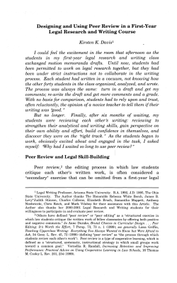 Designing and Using Peer Review in a First-Year Legal