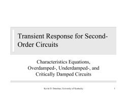 Characteristics Equations, Overdamped-, Underdamped