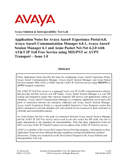 Application Notes for Avaya Aura® Experience Portal 6.0, Avaya