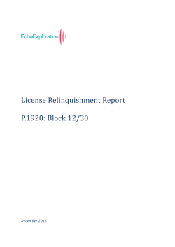 License Relinquishment Report P.1920: Block 12/30