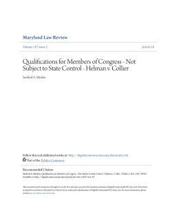 Qualifications for Members of Congress