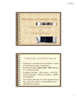 Derivatives of Carboxylic Acids - TAMU