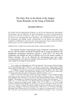 Al. Mihăilă - The Holy War in the Book of the Judges: Some Remarks