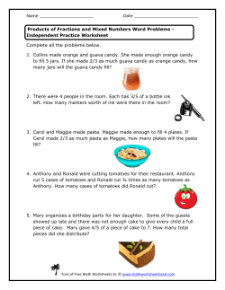 Products of Fractions and Mixed Numbers Word Problems