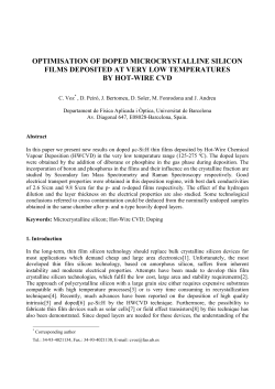 optimisation of doped microcrystalline silicon films deposited at very