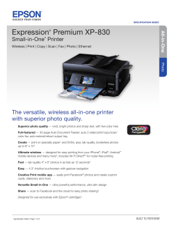 Product Specifications - Expression Premium XP-830