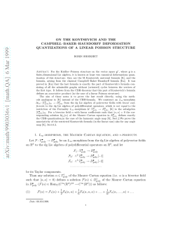arXiv:math/9903036v1 [math.QA] 6 Mar 1999