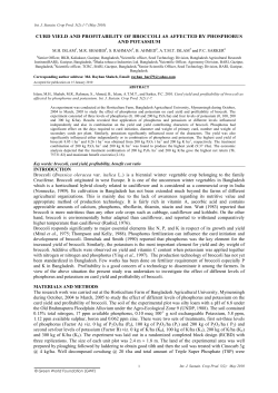 Curd yield and profitability of broccoli as affected by phosphorus and