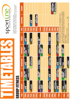 timetables group fitness time