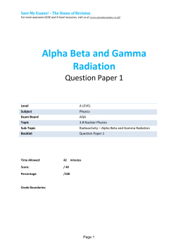Alpha Beta and Gamma Radiation