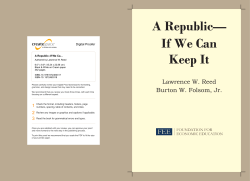 A Republic - If We Can Keep It