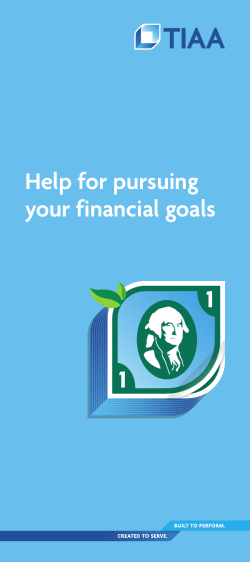 Help for pursuing your financial goals