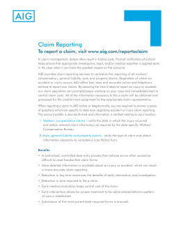 Claim Reporting - PCG Public Partnerships