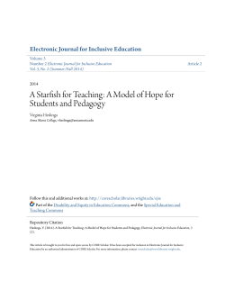 A Starfish for Teaching: A Model of Hope for