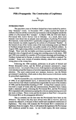 PIRA Propaganda: The Construction of Legitimacy by Joanne Wright