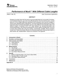 Performance of MuxIt TM with Different Cable