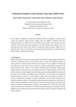 Estimation of Tropical Cyclone Intensity Using Aqua/AMSR
