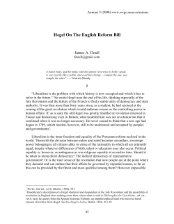 Hegel On The English Reform Bill