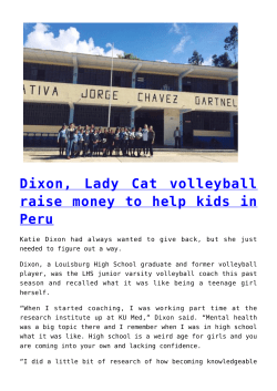 Dixon, Lady Cat volleyball raise money to help kids in Peru