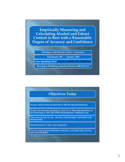 Empirically Measuring and Calculating Alcohol