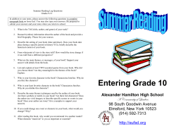 Summer Reading Log