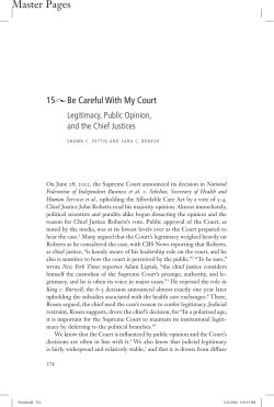 Be Careful With My Court: Legitimacy, Public Opinion, and the Chief