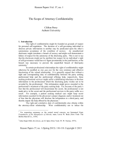 The Scope of Attorney Confidentiality