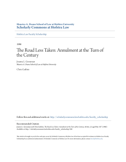 The Road Less Taken: Annulment at the Turn of the Century