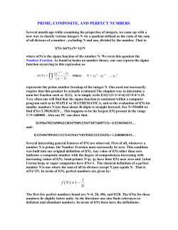 prime, composite, and perfect numbers
