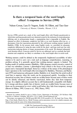 Is there a temporal basis of the word length effect?