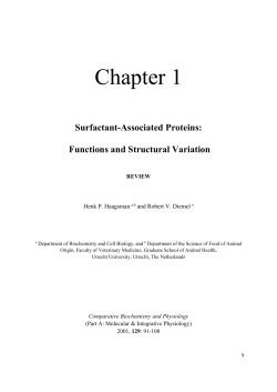 Chapter 1: Surfactant-associated proteins: functions and structural
