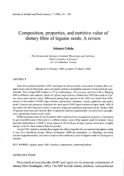 Composition, properties, and nutritive value of dietary fibre of