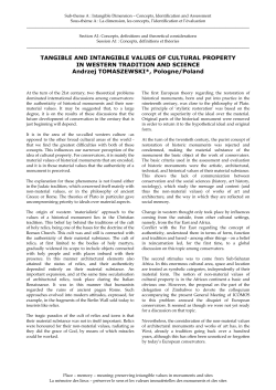 Tangible and intangible values of cultural property in